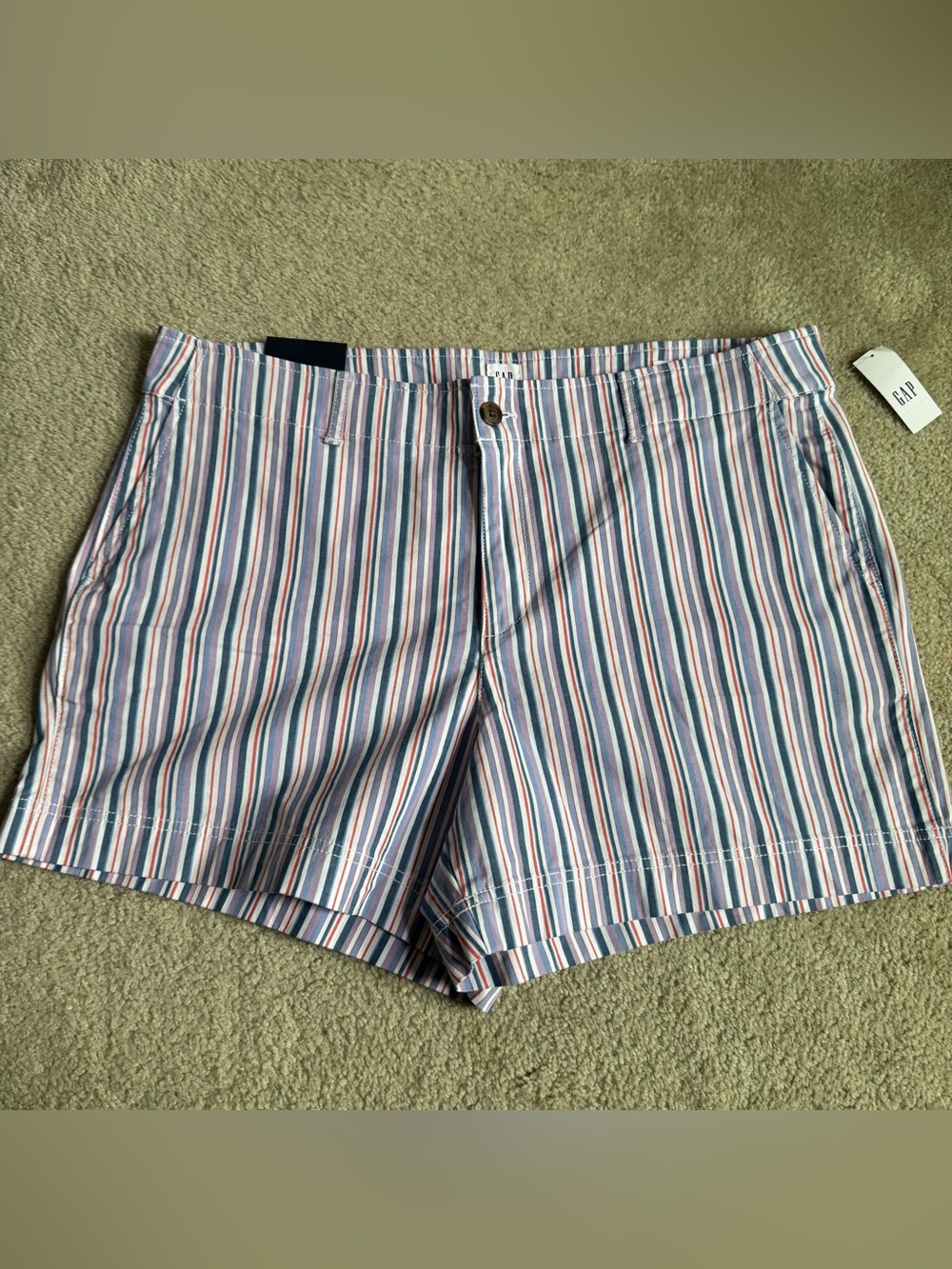 Gap Women’s 5” Shorts Stripes Purple Blue White Cotton NWT